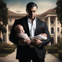 A dramatic novel cover titled 'Mafia Billionaire’s Unexpected Baby'