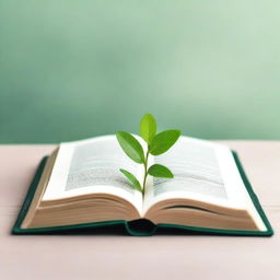 An open chapter book with neutral colors, lying flat on a surface