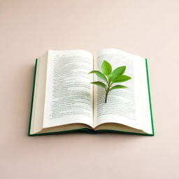 An open chapter book with neutral colors, lying flat on a surface