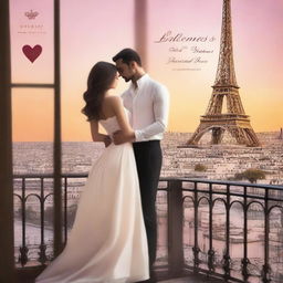 Create a book cover for a romance novel titled 'Balcones en Paris'