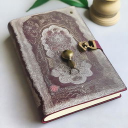 A beautifully designed diary with an elegant cover, featuring intricate patterns and a lock