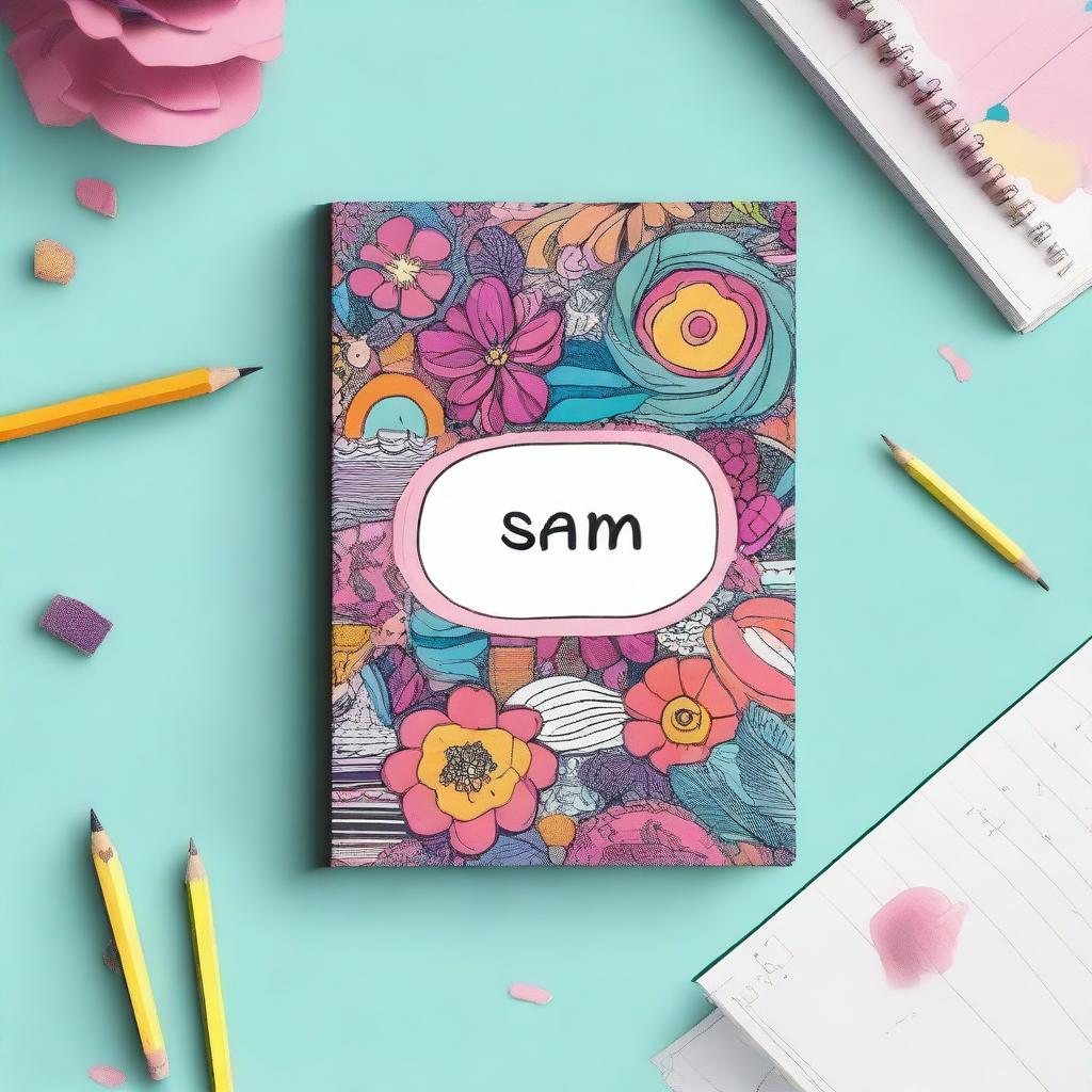 A creatively designed diary with the name 'Sam' prominently displayed on the front cover