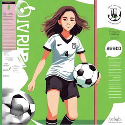 A creatively designed diary for a 14-year-old girl who is a soccer player