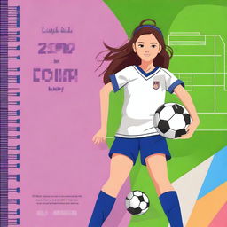 A creatively designed diary for a 14-year-old girl who is a soccer player