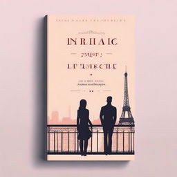 Create a minimalist book cover for a romance novel titled 'Balcones en Paris' in the style of 'Love Hypothesis'