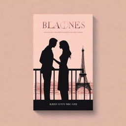 Create a minimalist book cover for a romance novel titled 'Balcones en Paris' in the style of 'Love Hypothesis'