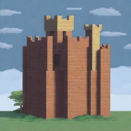 Create a pixel art image of an old castle tower made of bricks