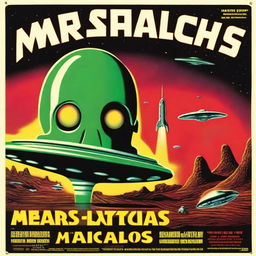 A movie poster for a film titled 'Mars Attacks'