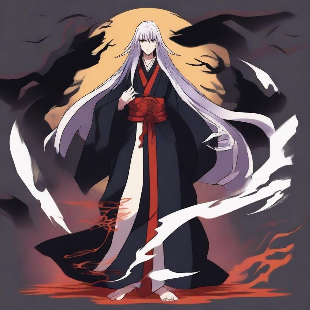 Create an image of a warlock inspired by Naraku from the Inuyasha series