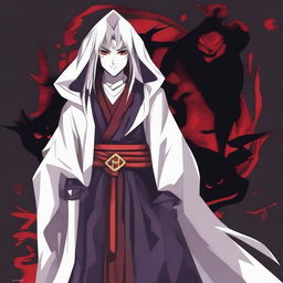 Create an image of a warlock inspired by Naraku from the Inuyasha series