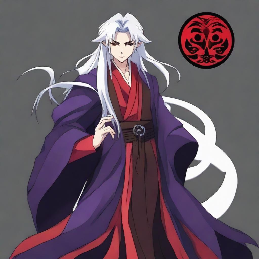 Create an image of a warlock inspired by Naraku from the Inuyasha series