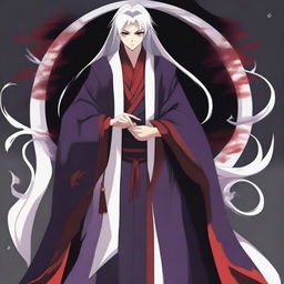 Create an image of a warlock inspired by Naraku from the Inuyasha series