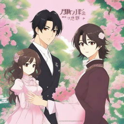 A book cover in anime style titled 'Sonho Real' featuring a garden background