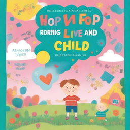 Create a book cover with the words 'Stop worrying and live like a child'