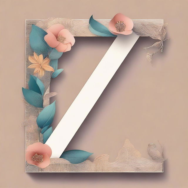 Create an image featuring a single letter in a stylish and artistic manner