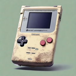 A detailed image of a beat-up Game Boy