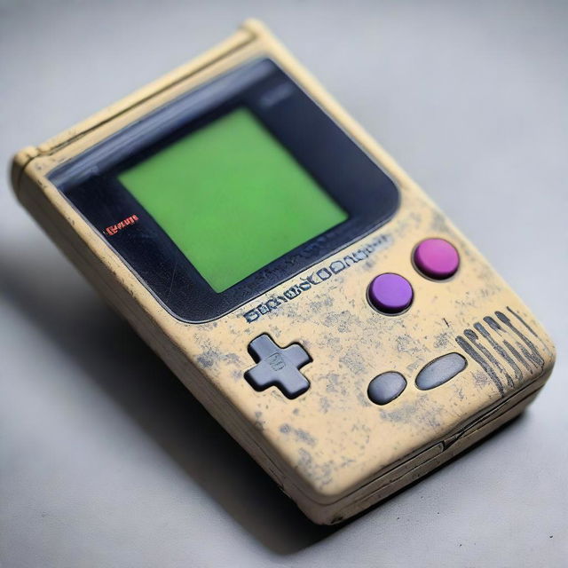 A detailed image of a beat-up Game Boy