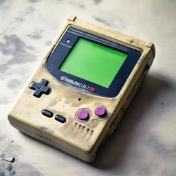 A detailed image of a beat-up Game Boy