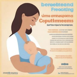 A poster promoting breastfeeding and support for women, emphasizing the role of fathers and employers