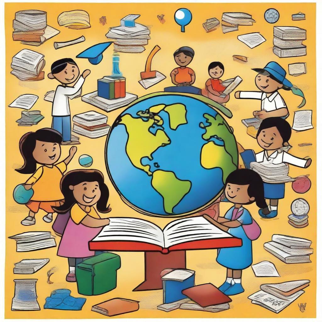 Create an image depicting 'Un mundo lleno de educación'