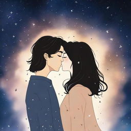 A romantic book cover featuring two young people kissing