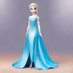 Create a stunning image of Elsa from Frozen wearing a low cut dress