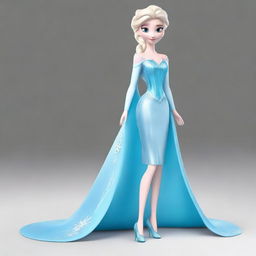 Create a stunning image of Elsa from Frozen wearing a low cut dress