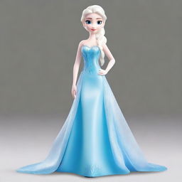 Create a stunning image of Elsa from Frozen wearing a low cut dress