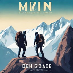 A book cover featuring two people ascending a mountain