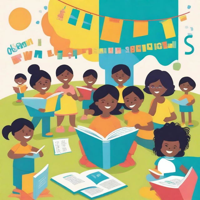 Create a vibrant and engaging poster for a literacy festival