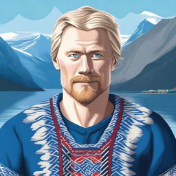 A detailed illustration of a Norwegian man