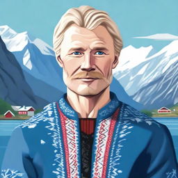 A detailed illustration of a Norwegian man