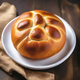 A beautifully detailed image of a concha, a traditional Mexican sweet bread, with a sugar crust on top