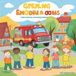 Create a book cover for a book on teaching kids about emergency situations