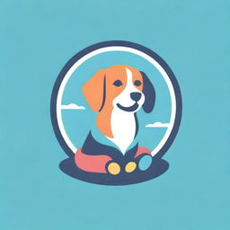 A vibrant company logo featuring pet accessories such as dog and cat clothing, beds, and toys, hinting at a pet-centric business