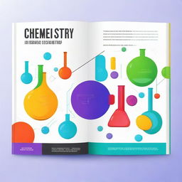 A vibrant and engaging cover page for a chemistry book