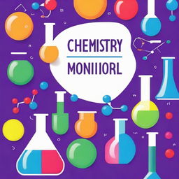 A vibrant and engaging cover page for a chemistry book