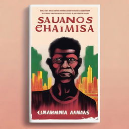 Crie uma capa de livro que se chama 'Em Chamas', com o nome do autor 'Cauã Santos'