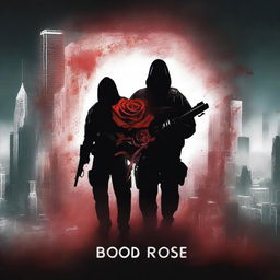 Create a book cover for a technothriller titled 'Blood Rose'