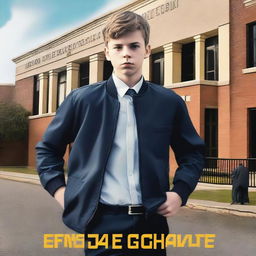 Create a book cover featuring a teenage boy who is a CIA agent