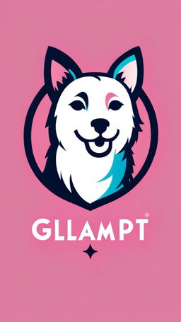 A stylish 'Glampet' logo with a new color scheme, featuring a fashionable cat and dog