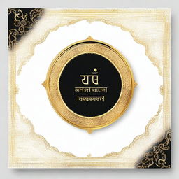 Create a black, white, and golden color portfolio cover for Hindi in Hindi language