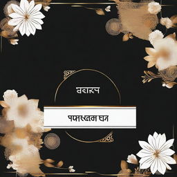 Create a black, white, and golden color portfolio cover for Hindi in Hindi language