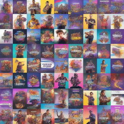 A vibrant collage of the best moments on Twitch, featuring popular streamers, exciting gameplay, and chat reactions