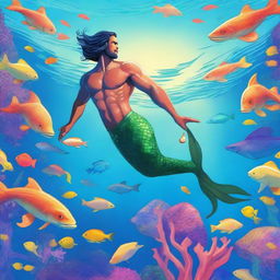 A man transforms into a merman and heroically saves sea animals