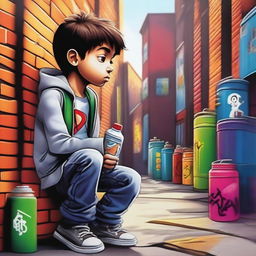 A realistic depiction of a sad boy who becomes passionate about graffiti