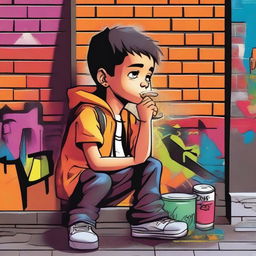 A realistic depiction of a sad boy who becomes passionate about graffiti