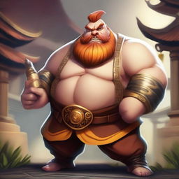 Create an image of Gragas from League of Legends with an Asian cultural theme