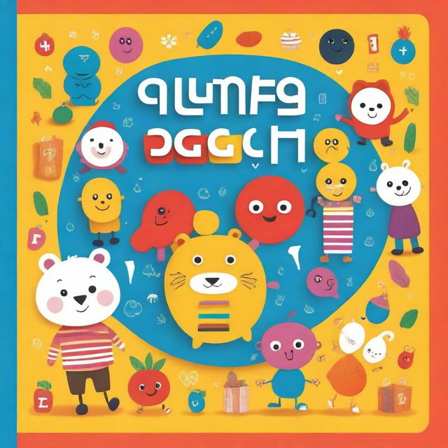 A colorful and engaging book cover for a pre-school kids' book titled 'Matematyka dla dzieci'