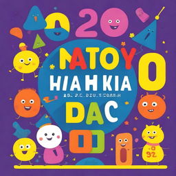 A colorful and engaging book cover for a pre-school kids' book titled 'Matematyka dla dzieci'